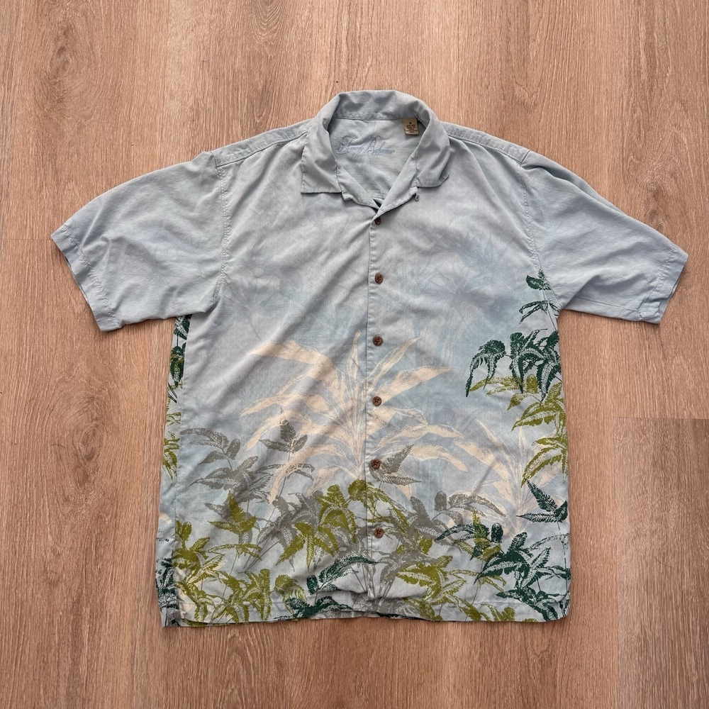 TOMMY BAHAMA Mens 100% Silk Short Sleeve Floral Shirt Size M Multicolor